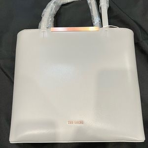 Ted Baker Large shopper tote. New w/tags. Light grey color. Shoulder bag.